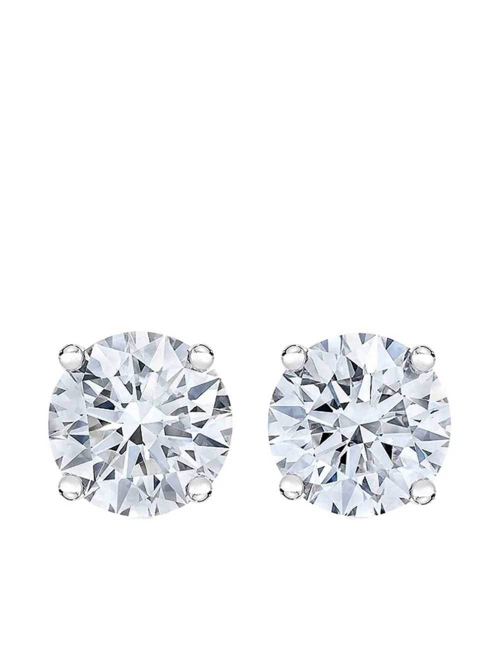 Tilla 14k White Gold Diamond Stud Earrings In Silver