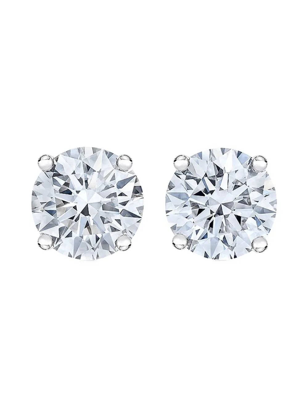 Tilla 14k White Gold Diamond Stud Earrings In Silver