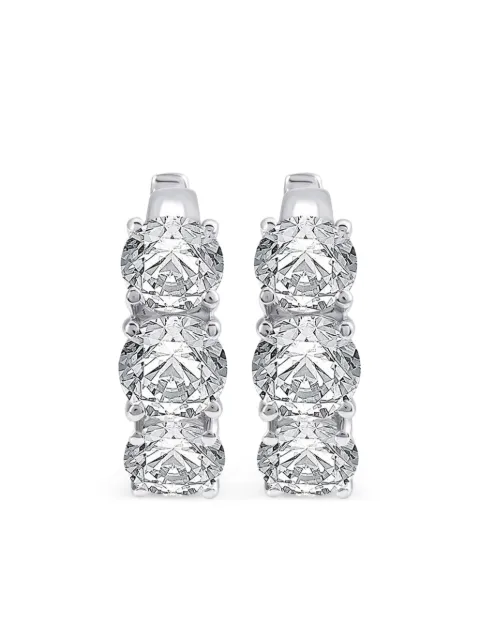 Tilla aretes huggie en oro blanco de 14kt con diamante