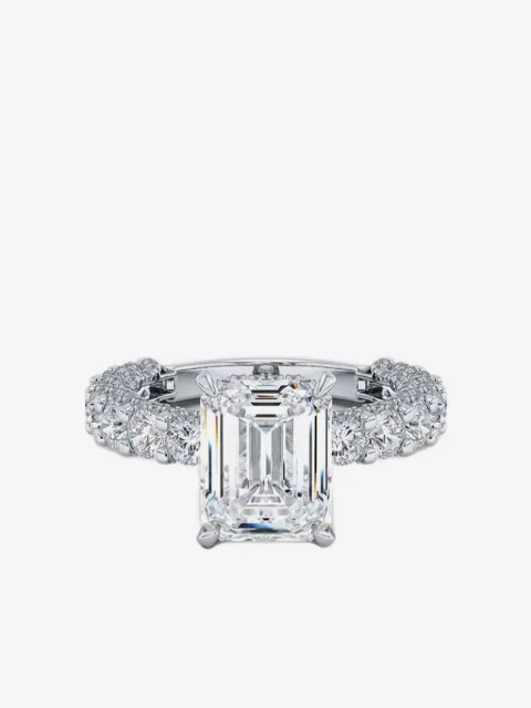 Tilla anillo de boda en oro blanco de 14kt con diamantes
