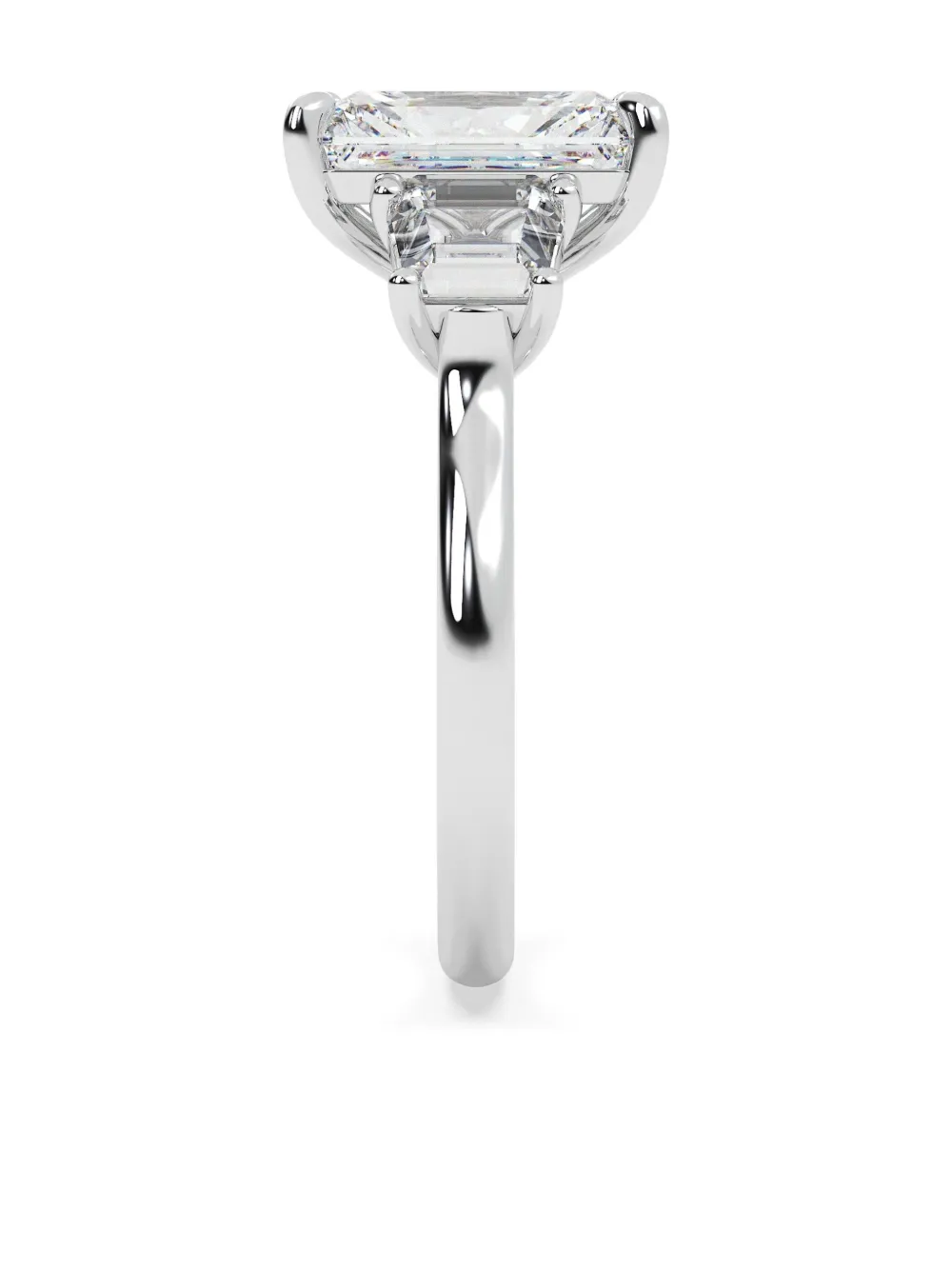 Tilla 14k White Gold Radiant Diamond Ring In Silver