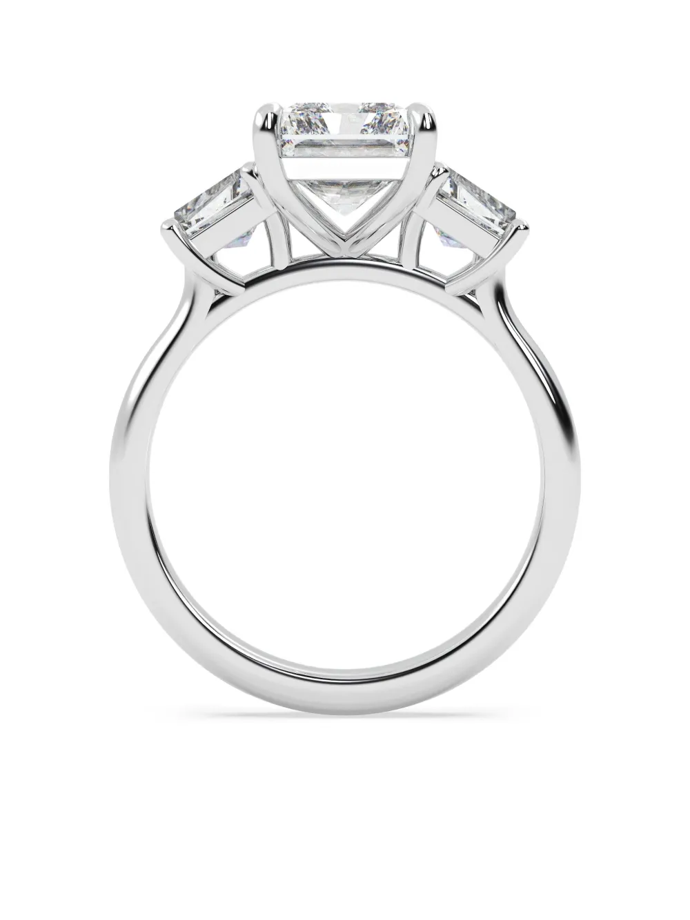 Tilla 14k White Gold Radiant Diamond Ring In Silver