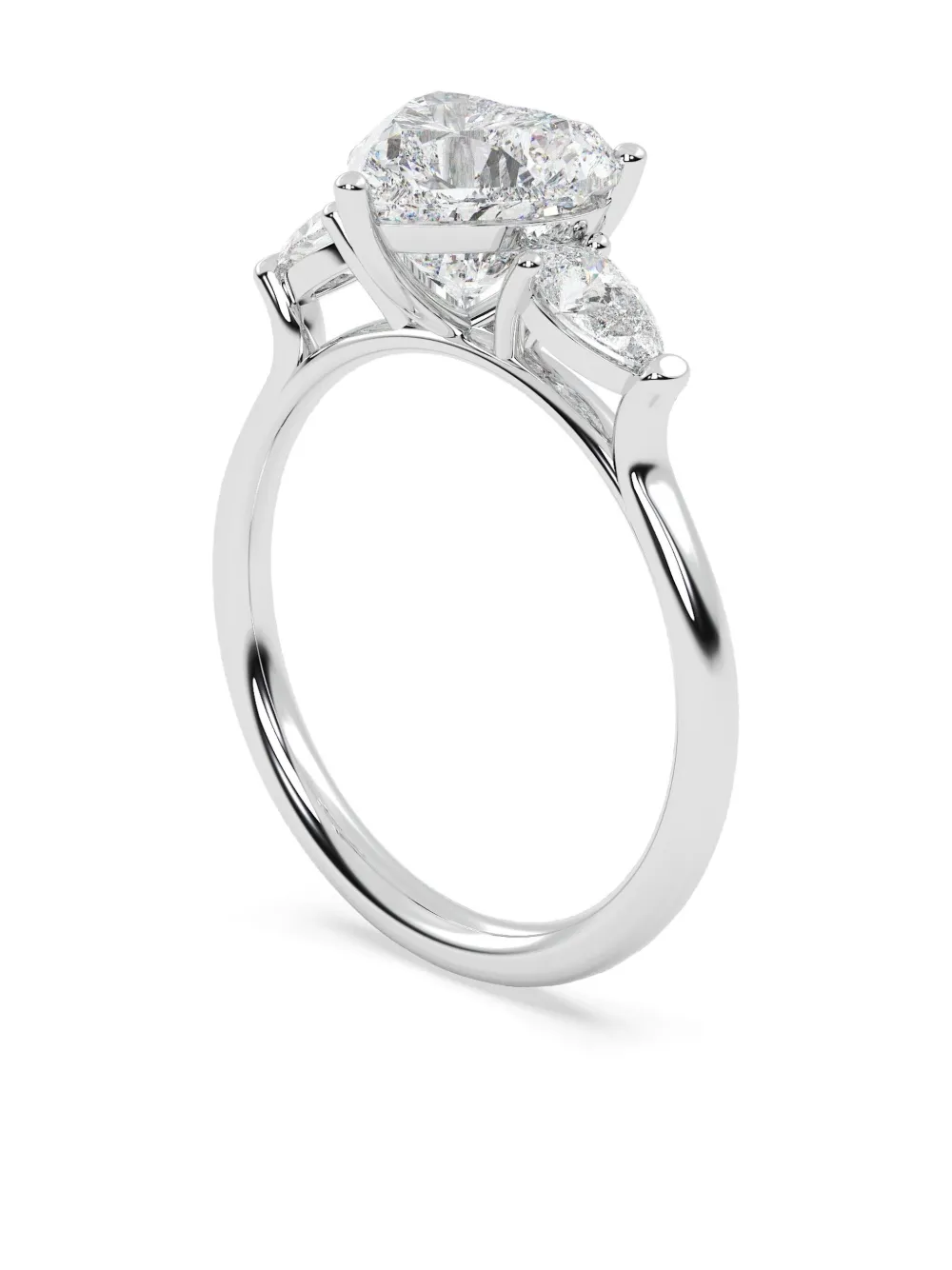 Tilla 14k White Gold Heart Diamond Ring In Silver