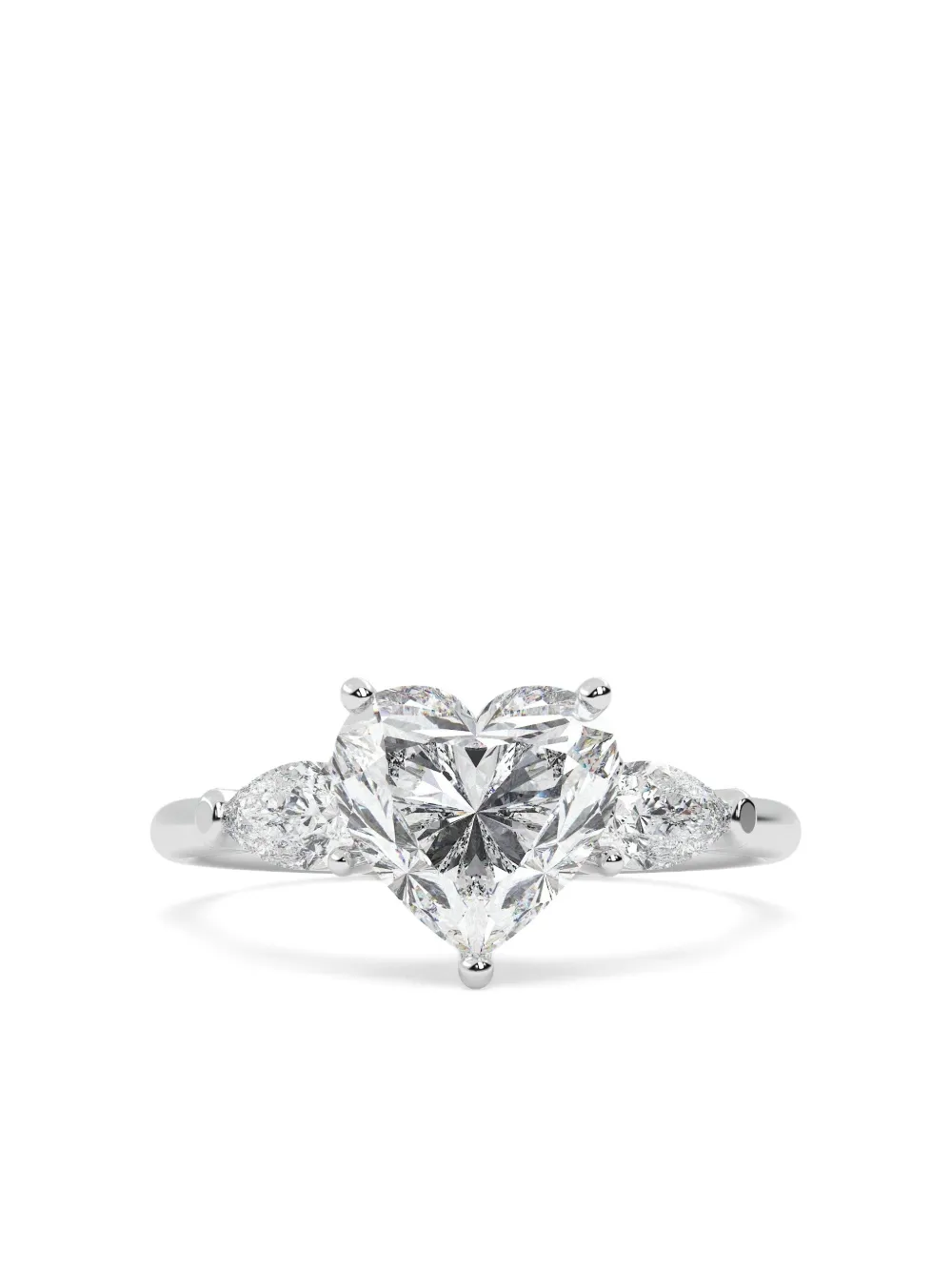 Tilla 14k White Gold Heart Diamond Ring In Silver