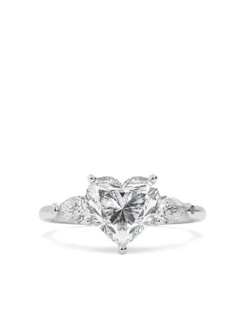 Tilla 14K white gold heart diamond ring