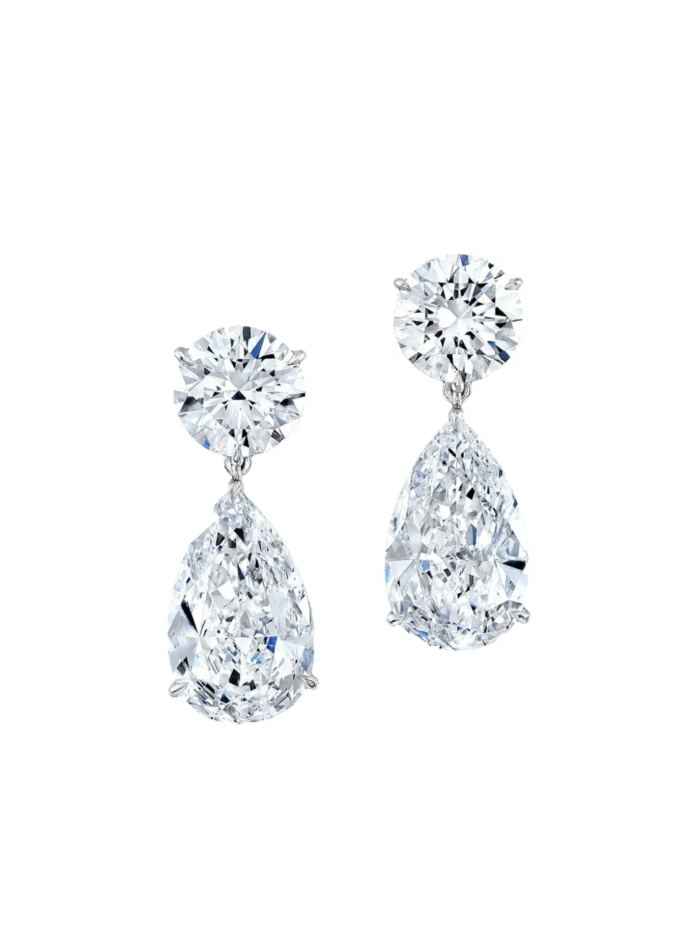 Tilla 14k White Gold Diamond Drop Earrings In Silver