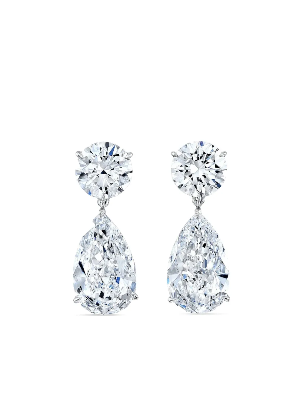 Tilla 14K white gold diamond drop earrings | Silver | Image 1