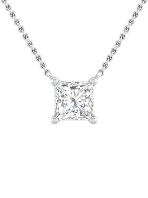 Tilla 14K white gold diamond solitaire necklace