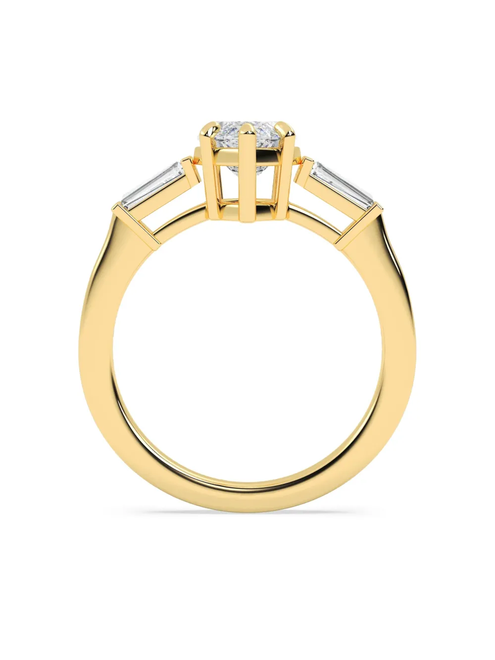 Tilla 14k Yellow Gold Diamond Three Stone Ring In Gold