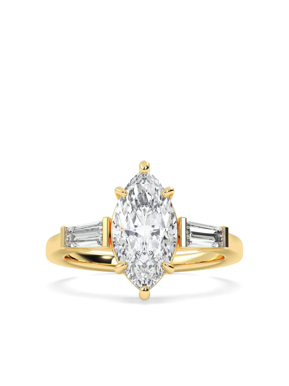 Tilla 14k Yellow Gold Diamond Three Stone Ring In Gold