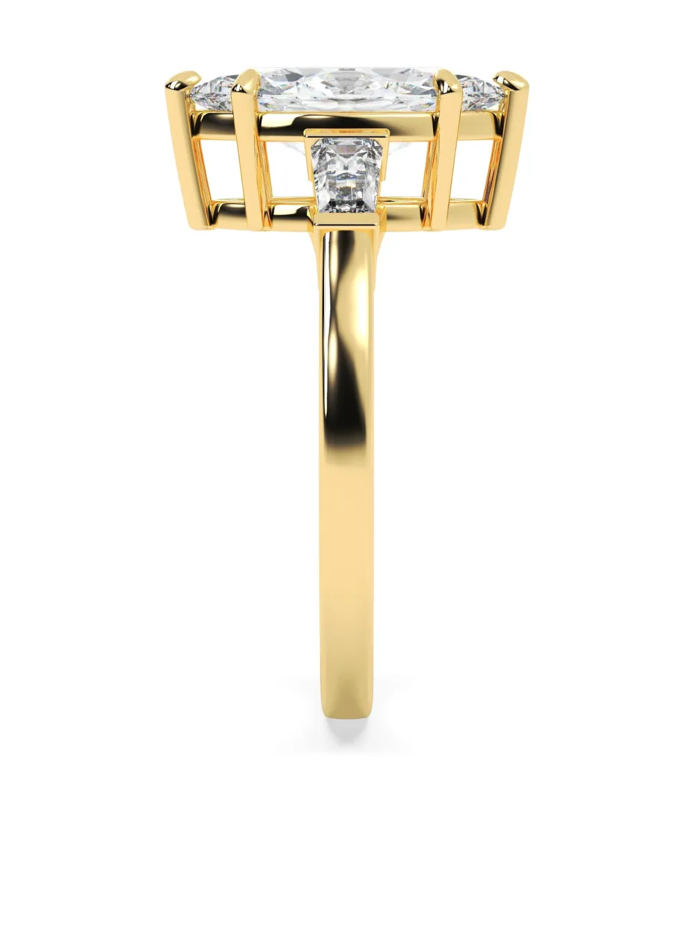 Tilla 14k Yellow Gold Diamond Three Stone Ring In Gold
