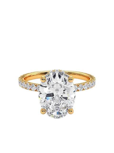 Tilla anillo de compromiso en oro amarillo de 14kt con diamantes