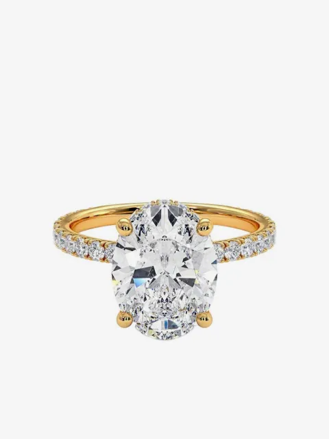 Tilla anillo de compromiso en oro amarillo de 14kt con diamantes