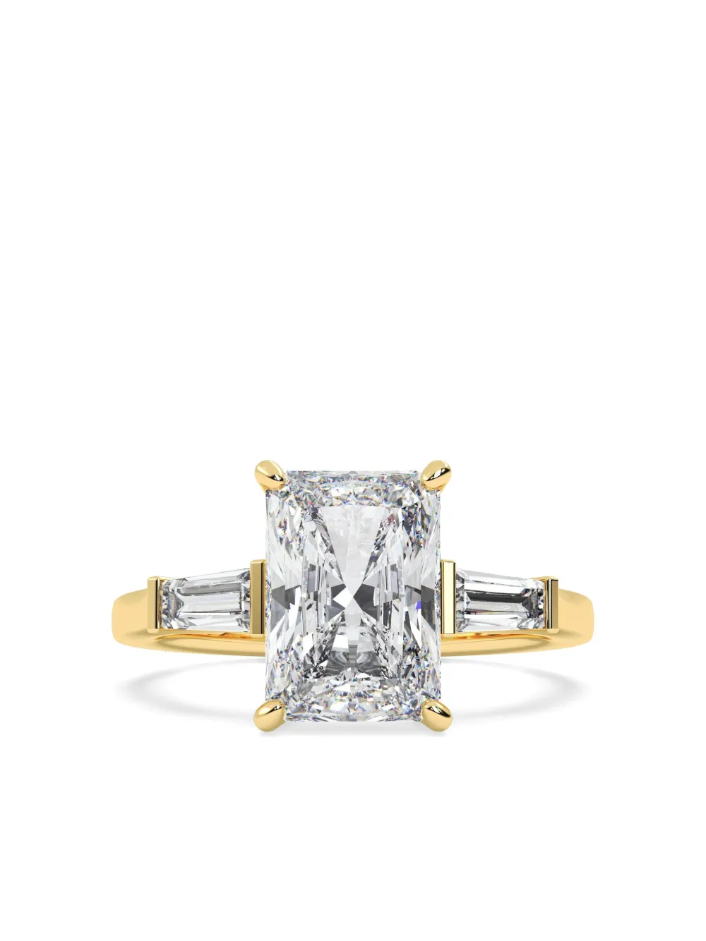 Tilla 14k Yellow Gold Radiant Diamond Ring In Gold