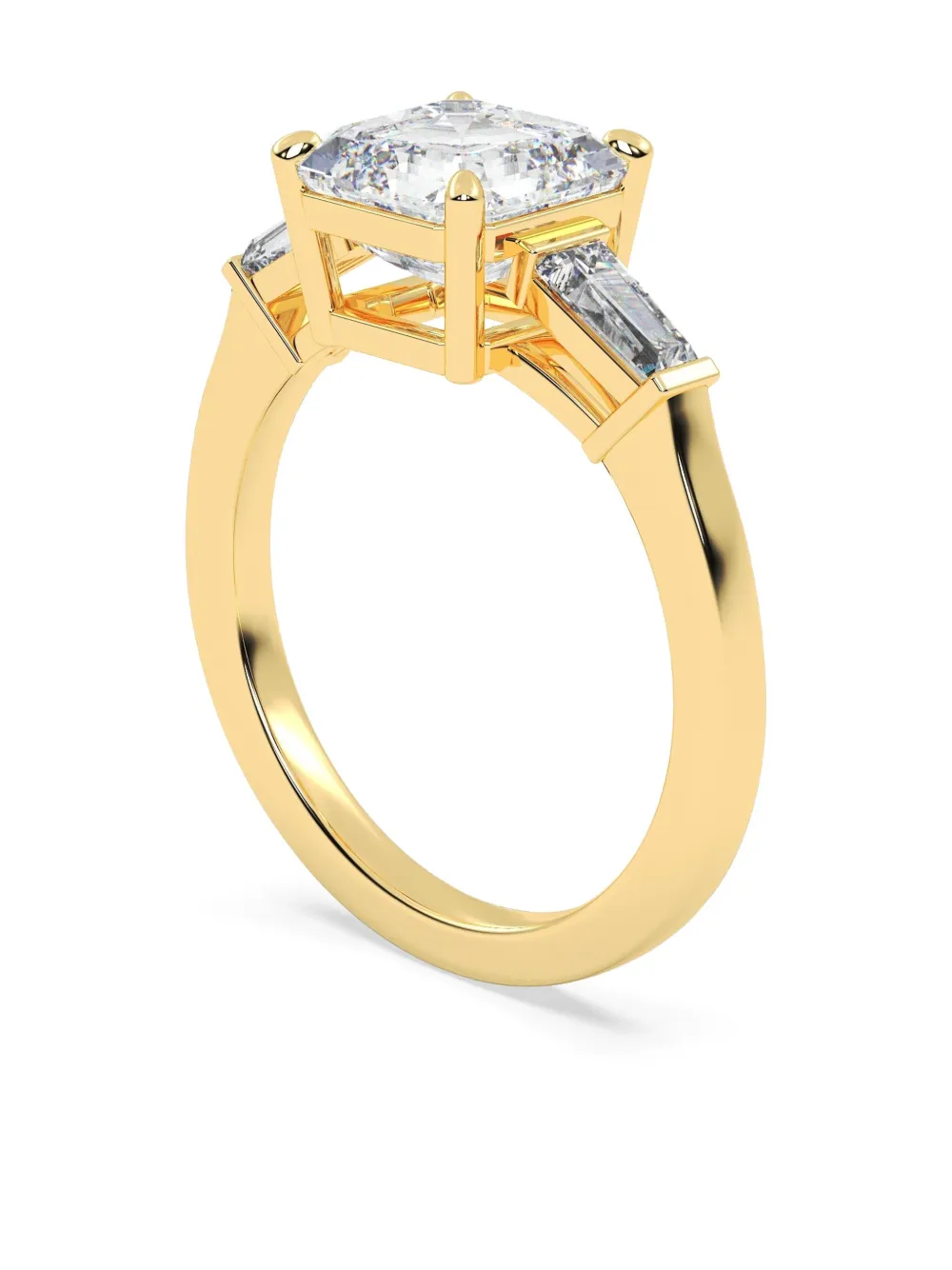 Tilla 14k Yellow Gold Asscher Lab-grown Diamond Ring In Metallic