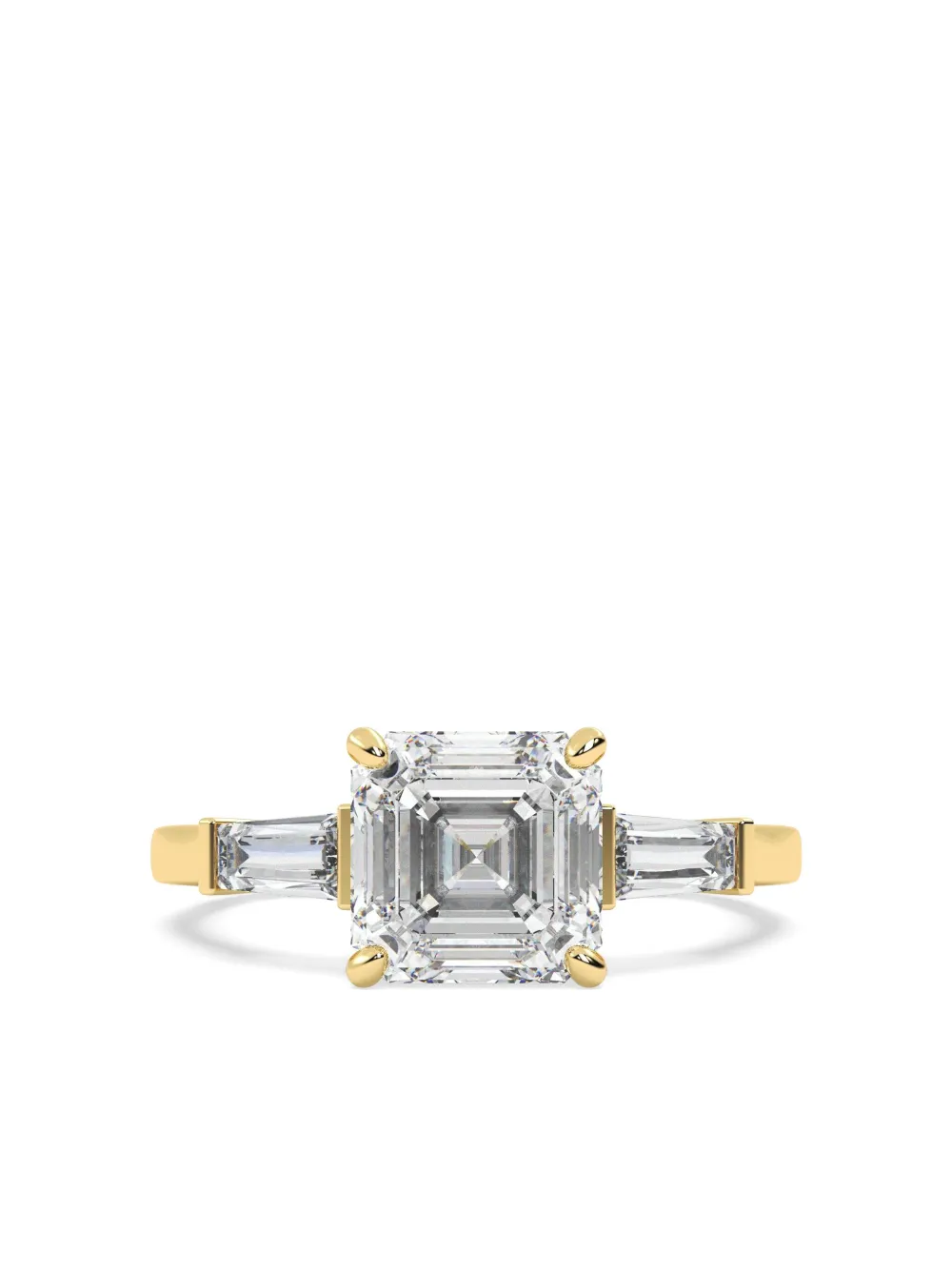 Tilla 14k Yellow Gold Asscher Lab-grown Diamond Ring In Metallic