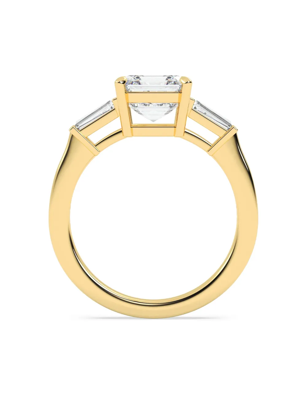 Tilla 14k Yellow Gold Asscher Lab-grown Diamond Ring In Metallic