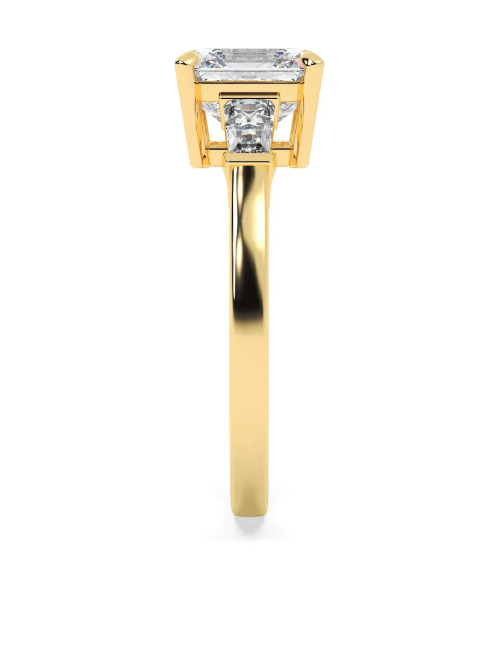 Tilla 14k Yellow Gold Asscher Lab-grown Diamond Ring In Metallic