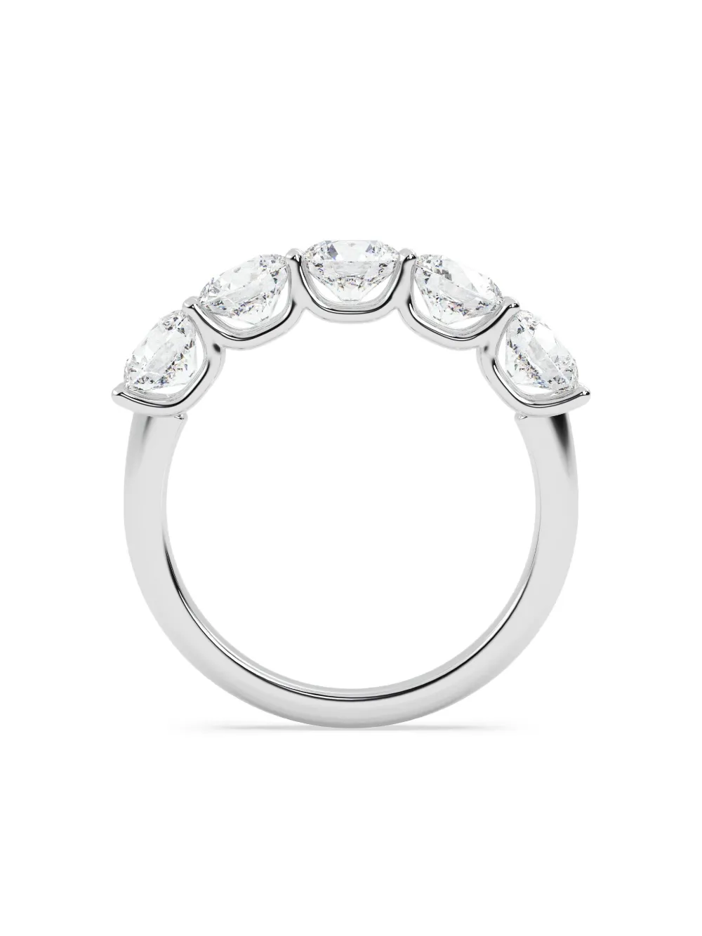 14k White Gold Diamond Wedding-Band Ring
