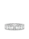 Tilla 14K white gold emerald diamond wedding band ring - Silver