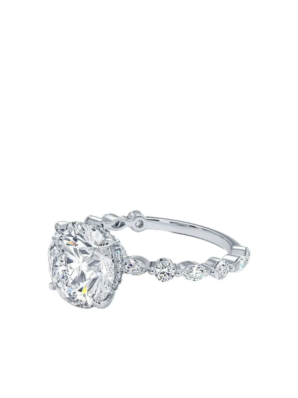 Tilla 14k White Gold Diamond Cocktail Ring In Metallic