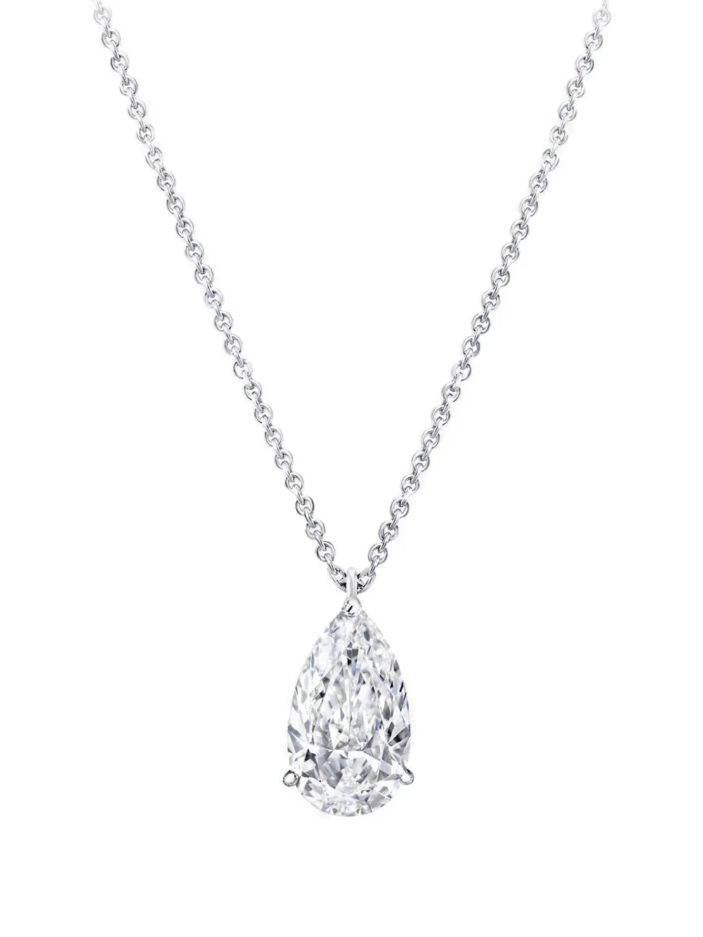 Tilla 14K white gold pear diamond necklace - Argento