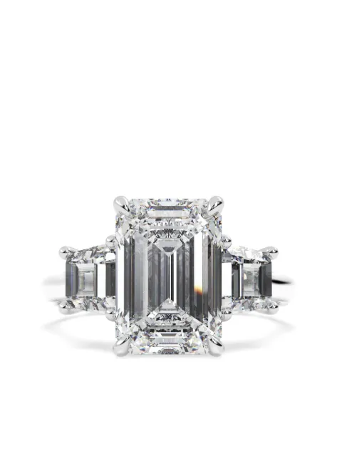 Tilla 14K white gold emerald lab-grown diamond ring