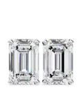 Tilla 14K white gold diamond and emerald stud earrings