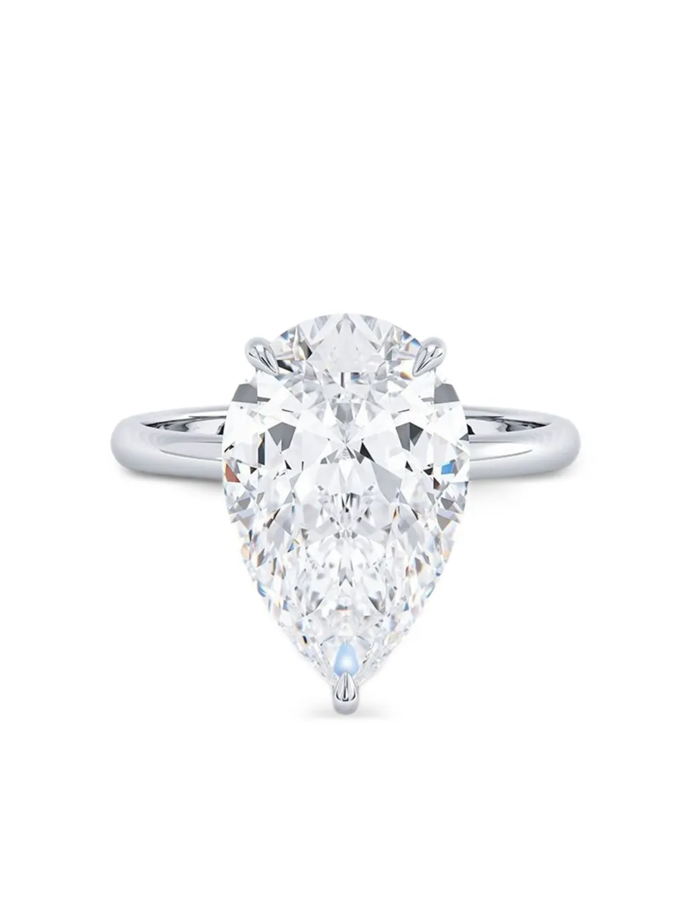 Tilla 14K white gold pear diamond solitaire ring | Silver | Image 1
