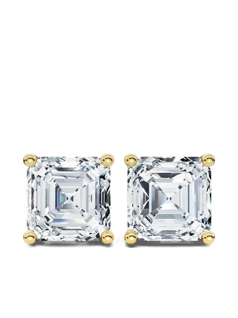 Tilla 14k Yellow Gold Diamond Stud Earrings In Gray