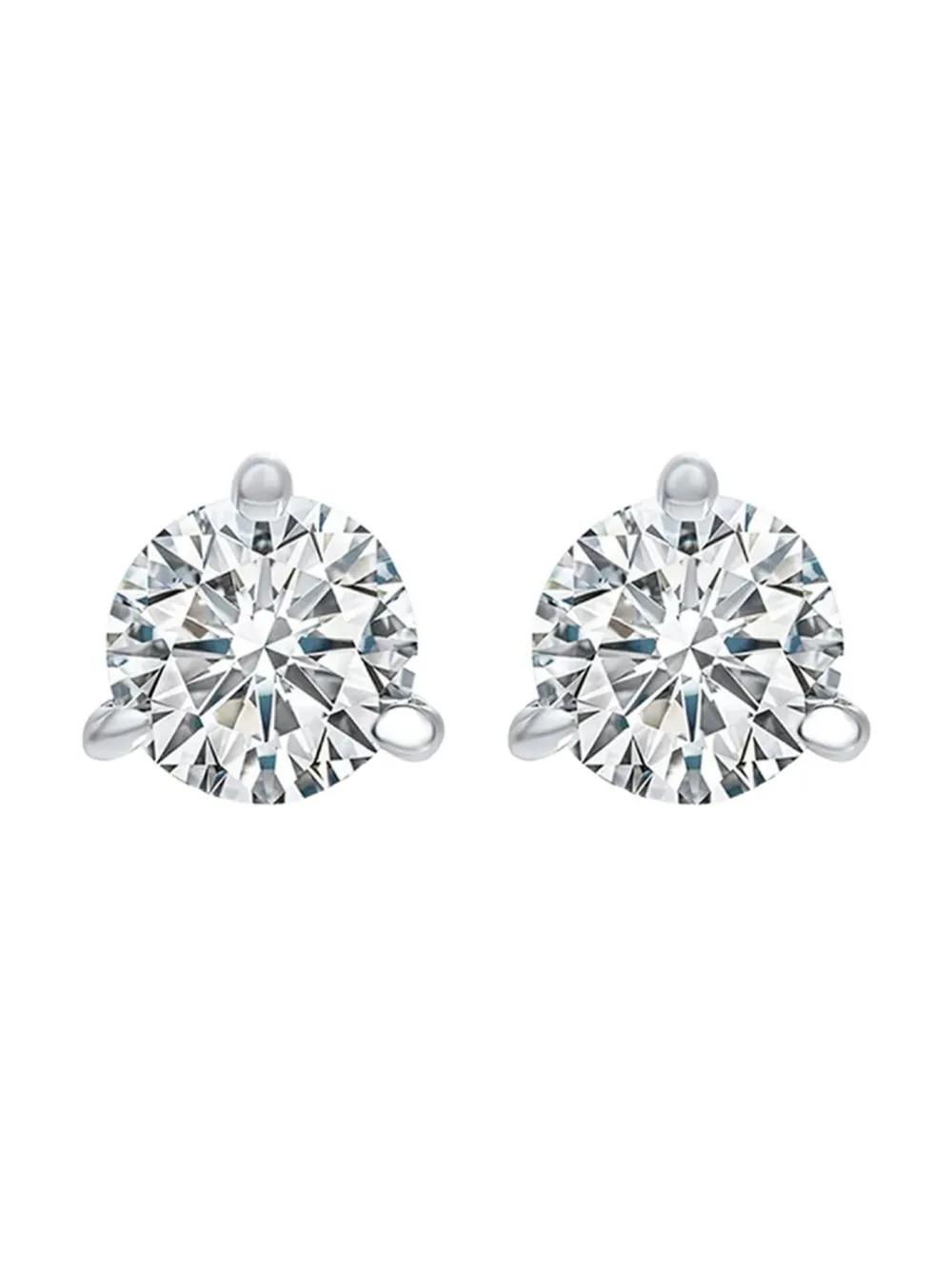 Tilla 14k White Gold Diamond Stud Earrings In Silver