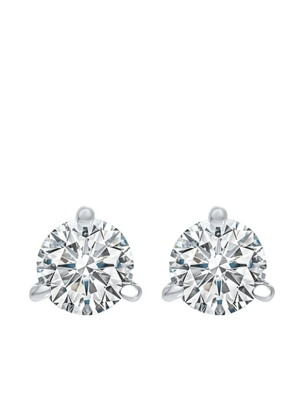 Tilla 14k White Gold Diamond Stud Earrings In Silver