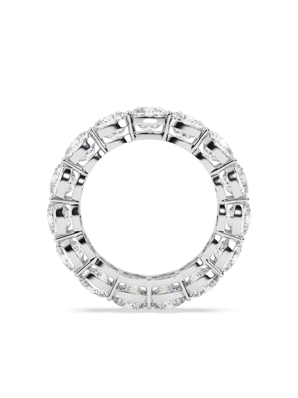 Tilla 14k White Gold Cushion Diamond Wedding Band Ring In Metallic