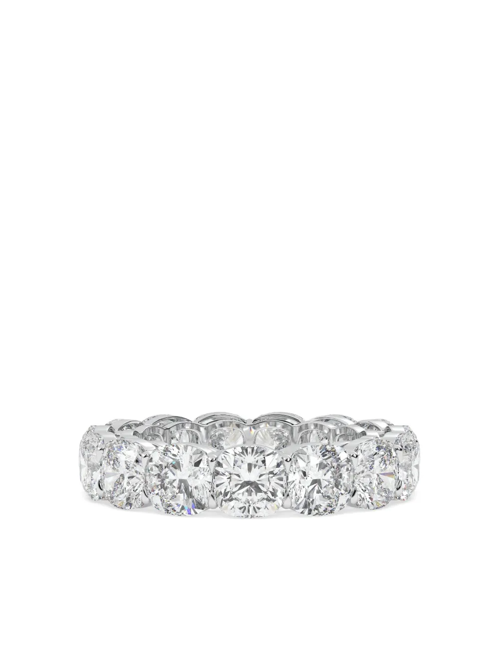 Tilla 14k White Gold Cushion Diamond Wedding Band Ring In Metallic
