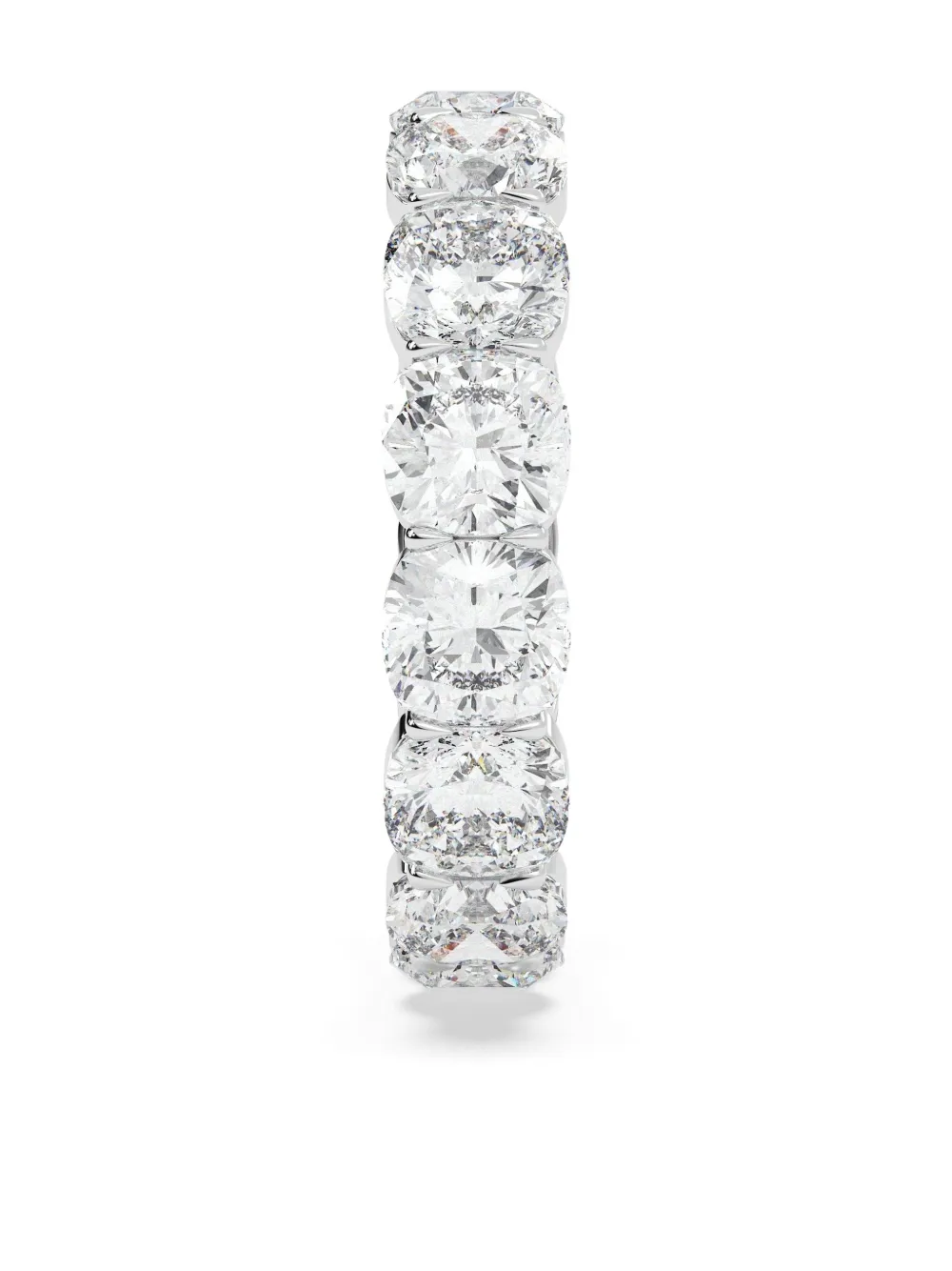 Tilla 14k White Gold Cushion Diamond Wedding Band Ring In Metallic