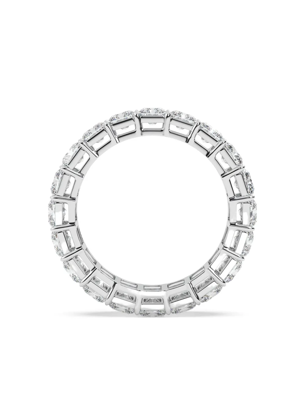 Tilla 14k White Gold Radiant Diamond Wedding Band Ring In Silver