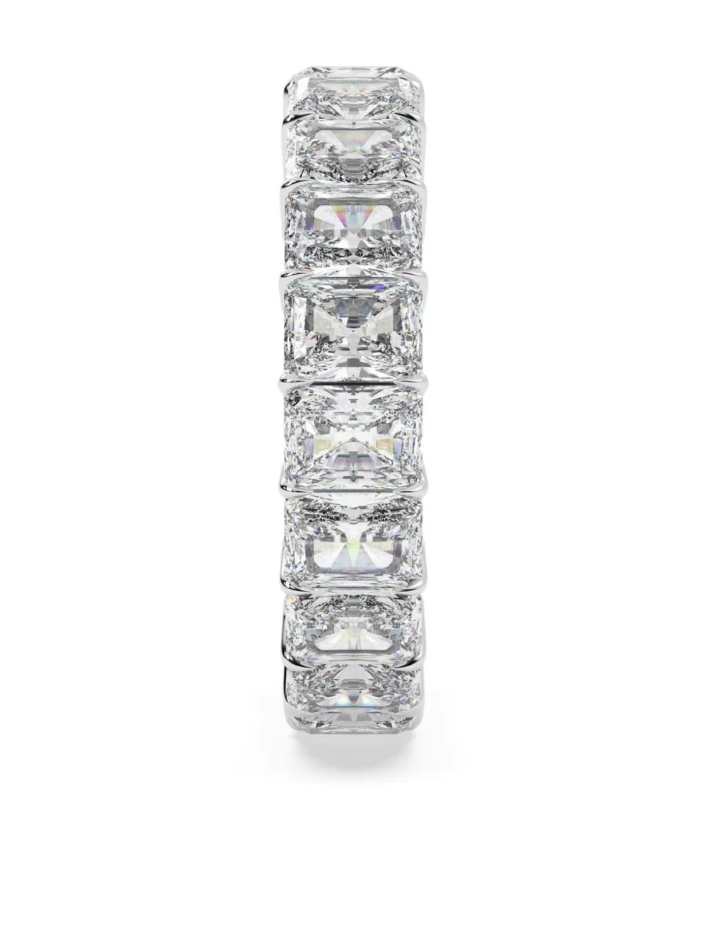 Tilla 14k White Gold Radiant Diamond Wedding Band Ring In Silver