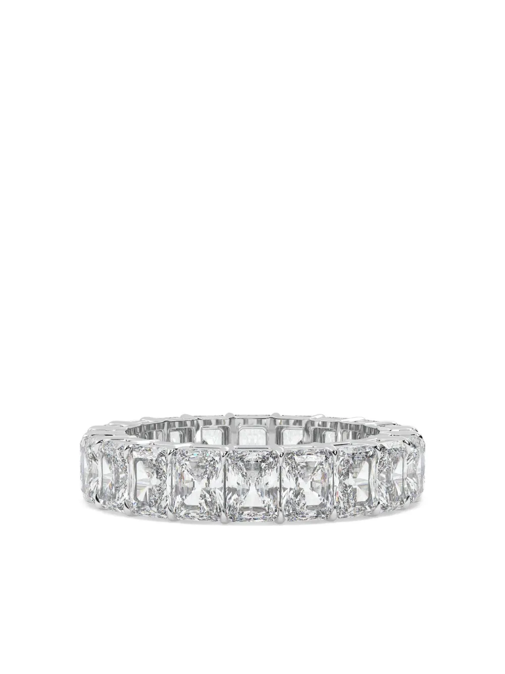 Tilla 14k White Gold Radiant Diamond Wedding Band Ring In Silver