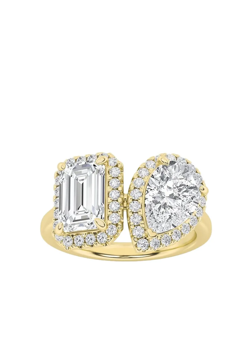 Tilla 14k Yellow Gold Toi Et Moi Diamond Ring In Gold