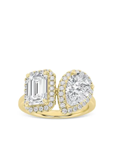 Tilla 14K yellow gold Toi et Moi diamond ring