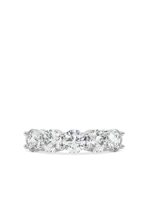Tilla anillo de boda en oro blanco de 14kt con diamantes