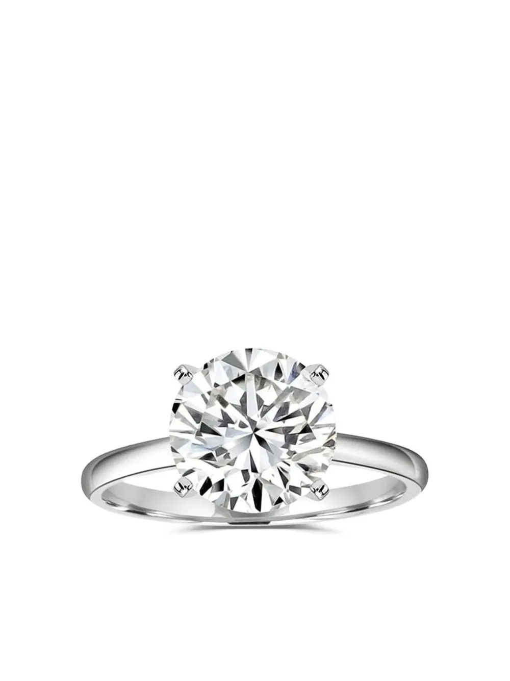 Tilla 14k White Gold Solitaire Diamond Ring In Silver