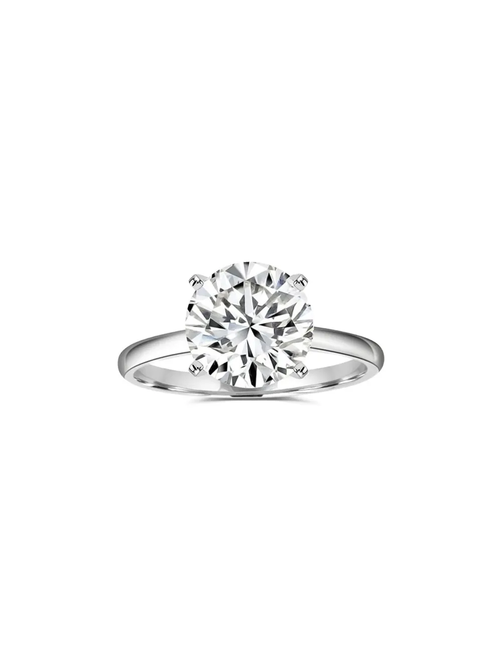 Tilla 14k White Gold Solitaire Diamond Ring In Silver
