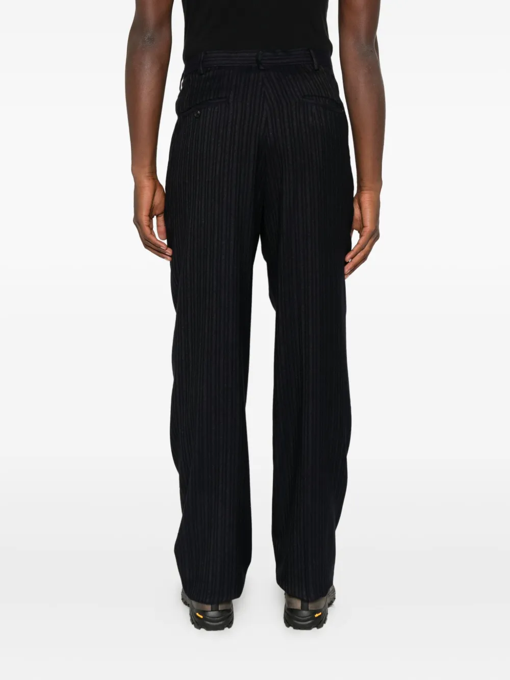 Yohji Yamamoto Gestreepte broek Zwart