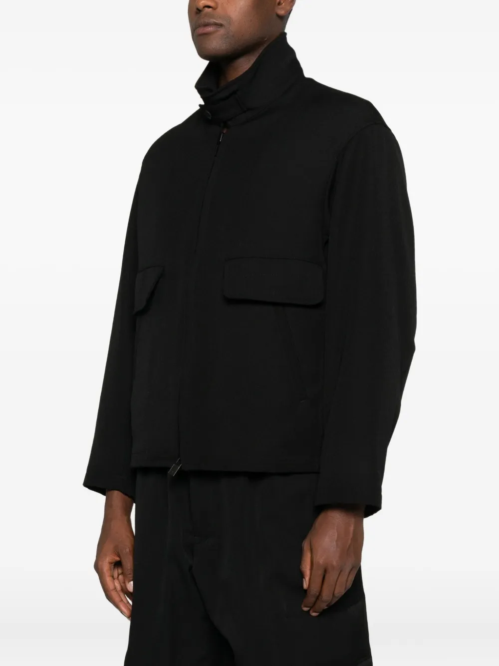 Yohji Yamamoto Black Gabardine Standard Jacket In Black