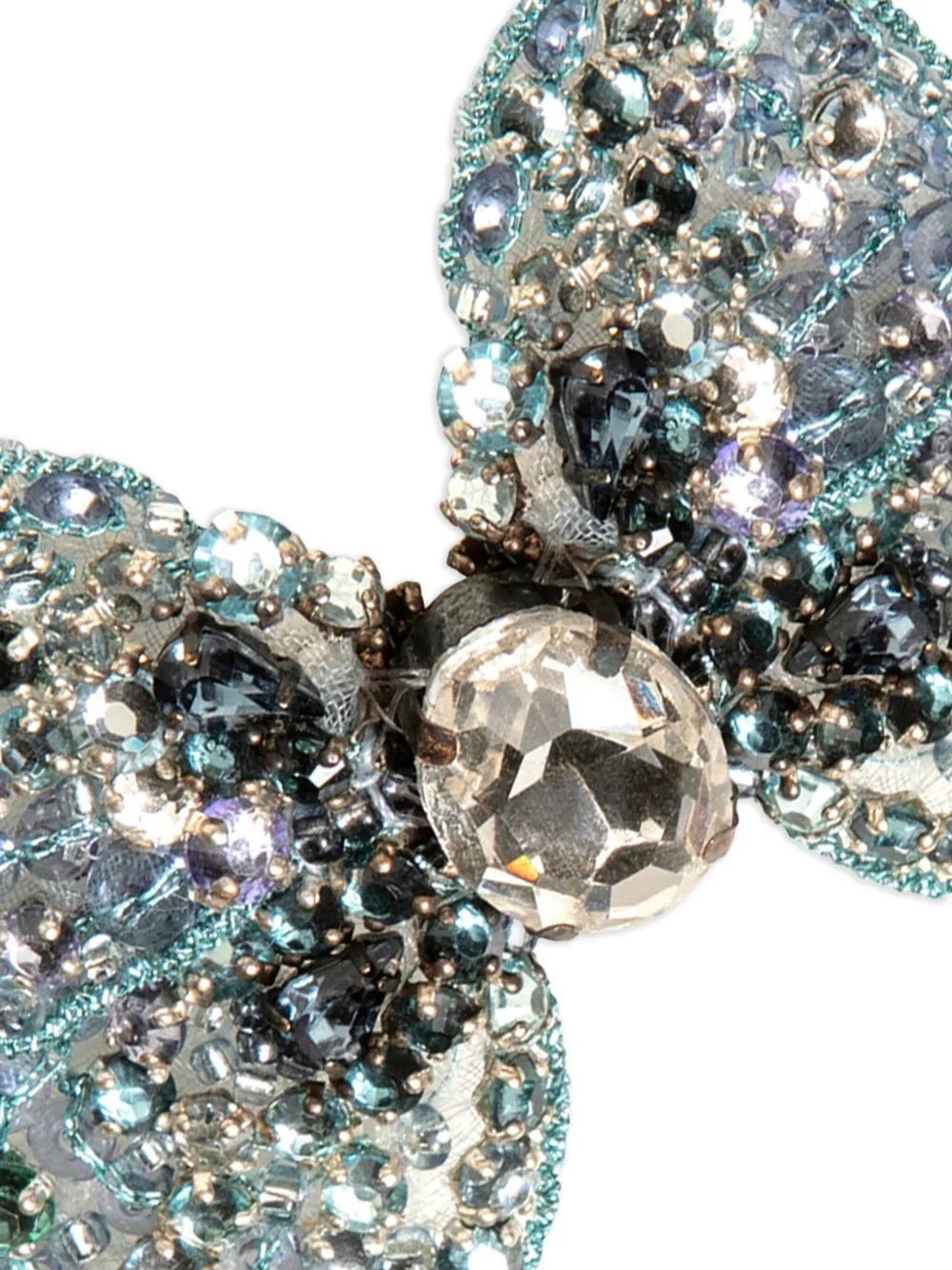 Jennifer Behr Abbie Crystal Butterfly Hair Clip In Blue