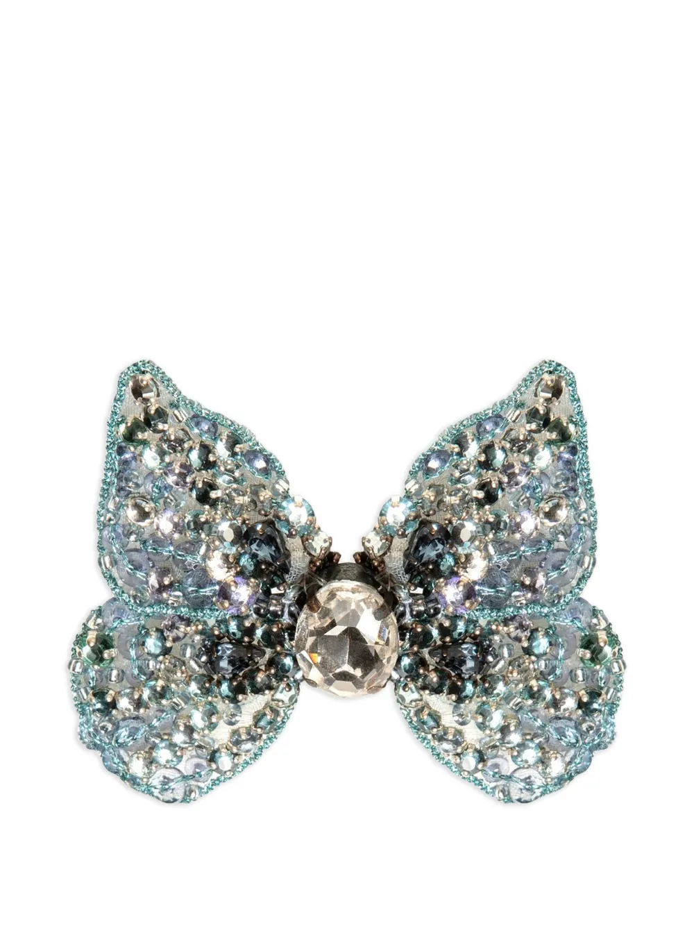 Jennifer Behr Abbie Crystal Butterfly Hair Clip In Blue