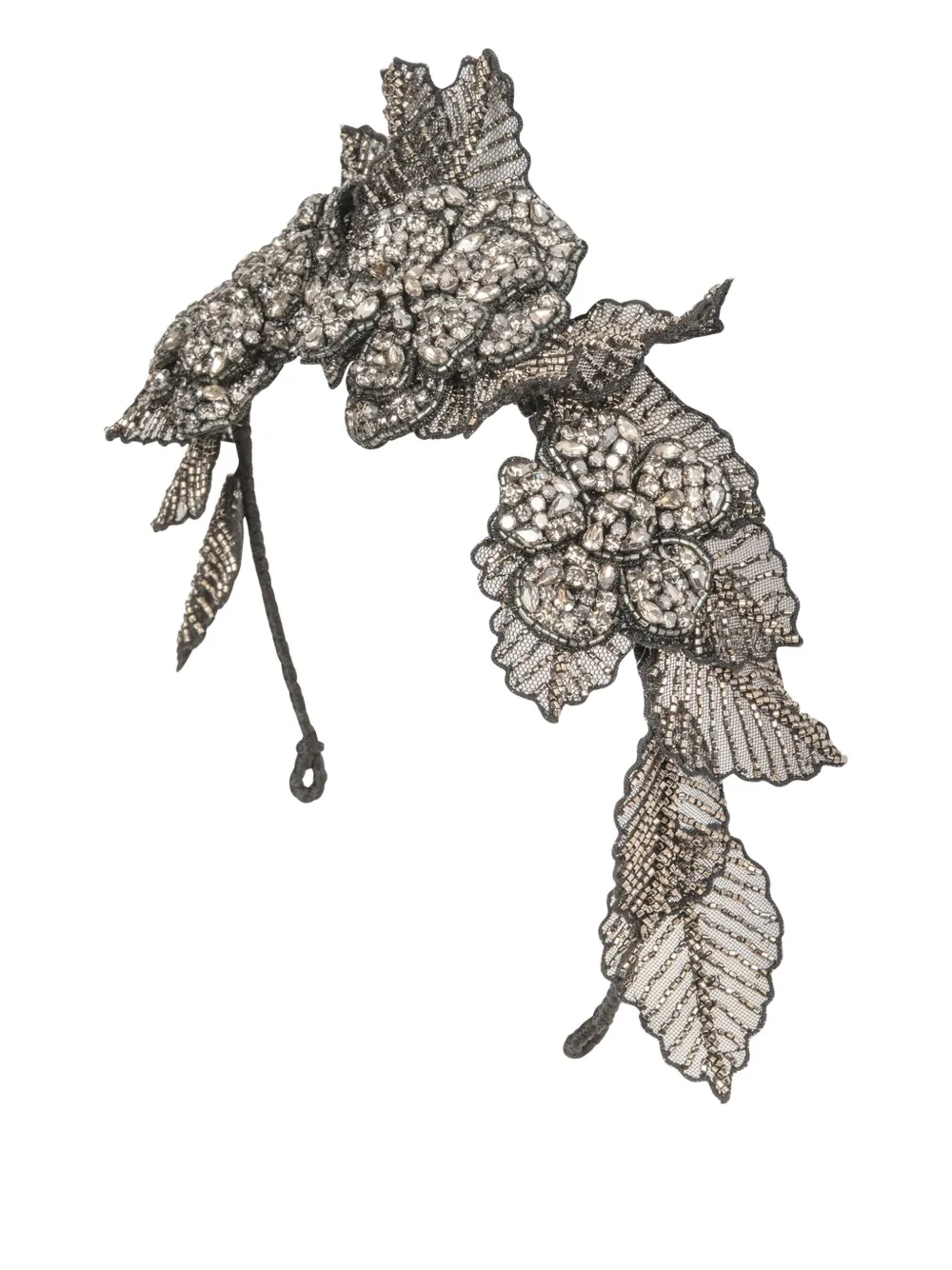 Jennifer Behr Casablanca Floral Headband In Silver