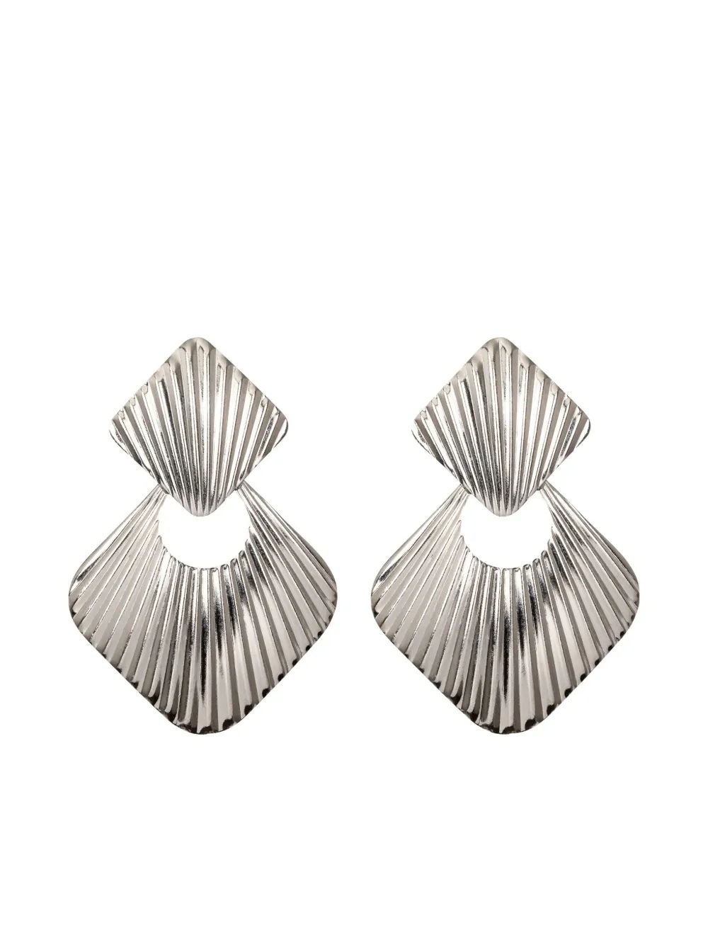 Jennifer Behr Demetra Ridged Earrings In Silver