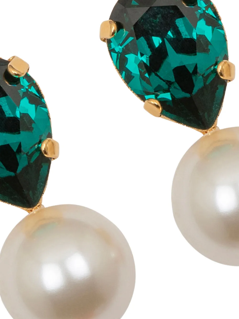 Jennifer Behr Cimone Crystal-pearl Earrings In Gold